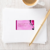 Light Fuchsia Magenta Floral Weddenschap Label (Insitu)