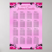 Light Fuschia 16 Wedding Table Seating Charts Poster (Voorkant)