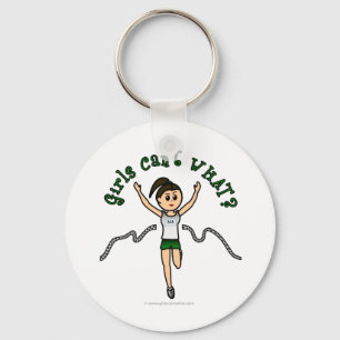 Light Girl Runner in Green Uniform Sleutelhanger