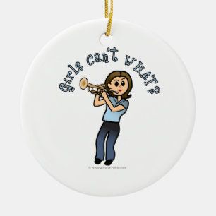 Light Girl Trumpet-speler Keramisch Ornament