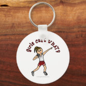 Light Girls Shot Put uit Red Uniform Sleutelhanger (Voorkant)