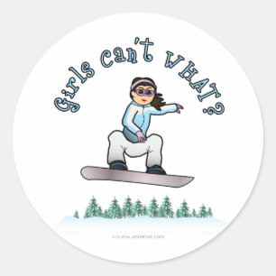 Light Girls Snowboarding Ronde Sticker
