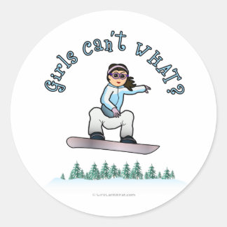 Light Girls Snowboarding Ronde Sticker