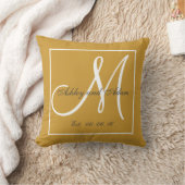 Light Gold Brown Monogram Weddenschap Keepomwille  Kussen (Deken)