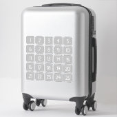 Light Gray Customizable Square Number Stickers  (Sur valise)