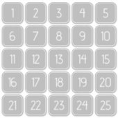 Light Gray Customizable Square Number Stickers  (Devant)