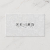 Light Gray Linen Texture QR Code Visitekaartje (Voorkant)