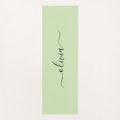 Light green and black  monogram  yogamat (Voorkant)