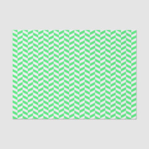 Light Green and White Herringbone Tissue Paper Tissuepapier