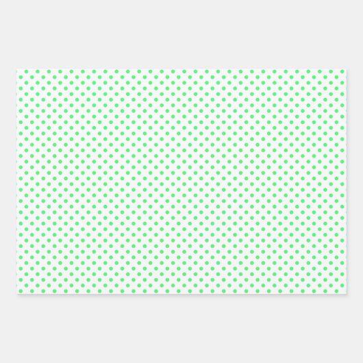 Light Green and White Stripes Chevron Polka Dots Inpakpapier Vel (Voorkant)