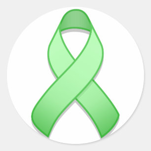 Light Green Awareness Ribbon Round Sticker
