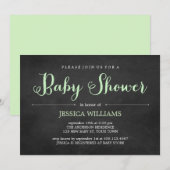 Light Green Chalkboard-Baby shower Kaart (Voorkant / Achterkant)