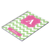 Light Green Chevron Monogram Notitieboek (Linkerzijde)