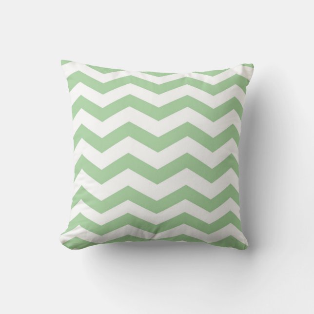 Light Green Chevron Pillow Kussen (Voorkant)