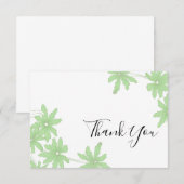Light Green Daisies on White Wedding Bedankt (Voorkant / Achterkant)