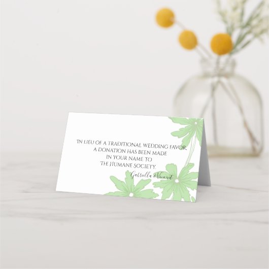 Light Green Daisies Wedding Charity Favor (Voorkant)