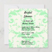 Light Green Damask Bridal Shower Invitation Kaart (Voorkant)