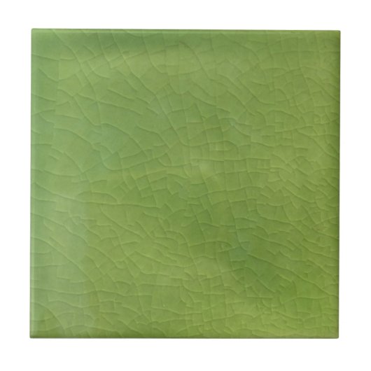 Light Green Faux Cracized Crazed Repro Antiek Tegeltje (Voorkant)