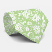 Light Green Floral Pattern Custom Necktie Stropdas (Opgerold)