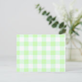 Light Green Gingham Check Patroon Briefkaart (Staand voorkant)