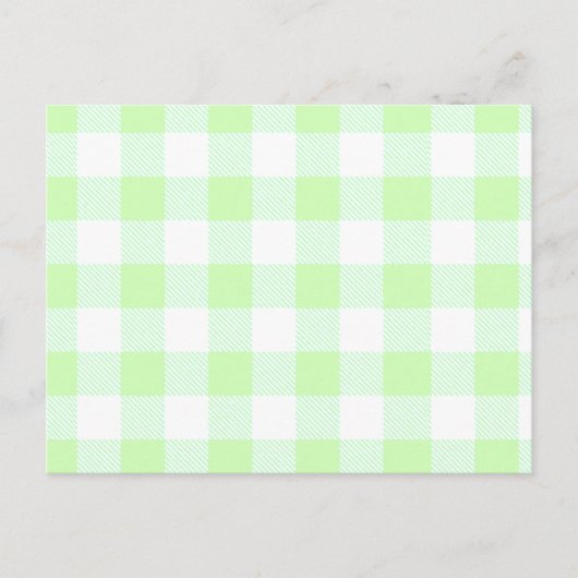 Light Green Gingham Check Patroon Briefkaart (Voorkant)