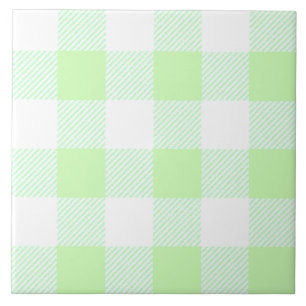Light Green Gingham Check Patroon Tegeltje