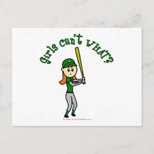 Light Green Girls Baseball Briefkaart