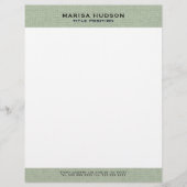 Light green Linen Fabric Texture Briefhoofd (Voorkant)