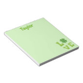 Light Green Love Block Letter Notitieblok (Schuin)