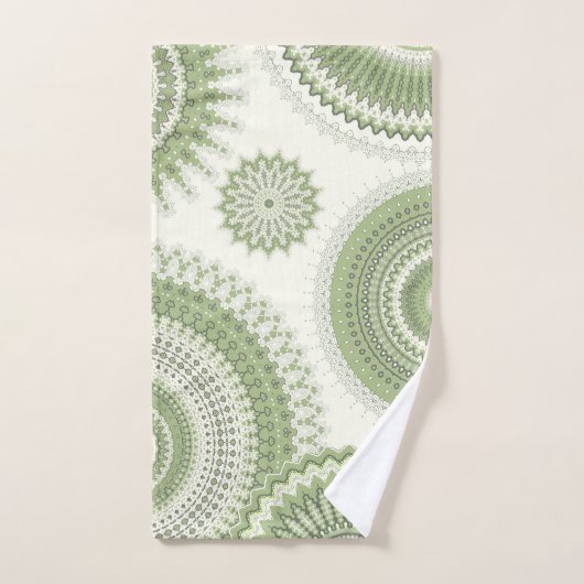 Light Green Multi Mandala  Bad Handdoek (Handdoek)