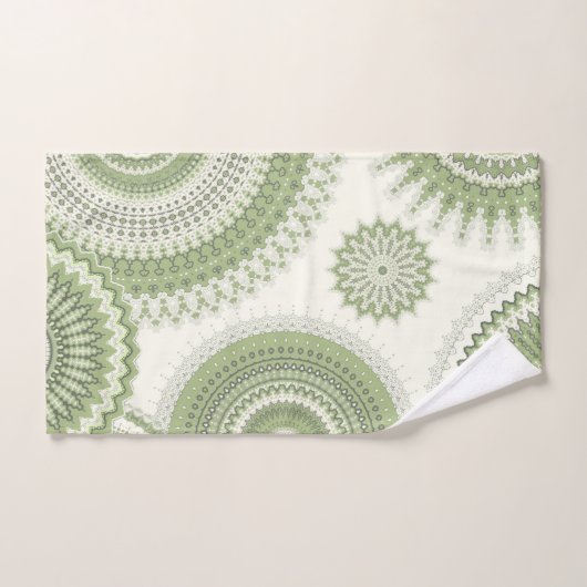 Light Green Multi Mandala  Bad Handdoek (Handdoek)
