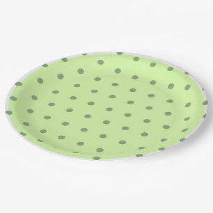 Light Green Polka Dots Papieren Bordje