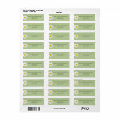 Light Green White Daisy Envelope Adresetiketten Etiket (Full Sheet)