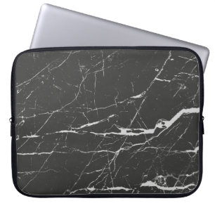 Light Grey and Black Marble Stone Pattern Laptop Sleeve