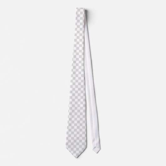 Light Grey and White Checker Pattern Stropdas (Voorkant)