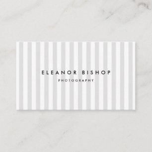 Light Grey and White Pinstripes Pattern Modern Visitekaartje