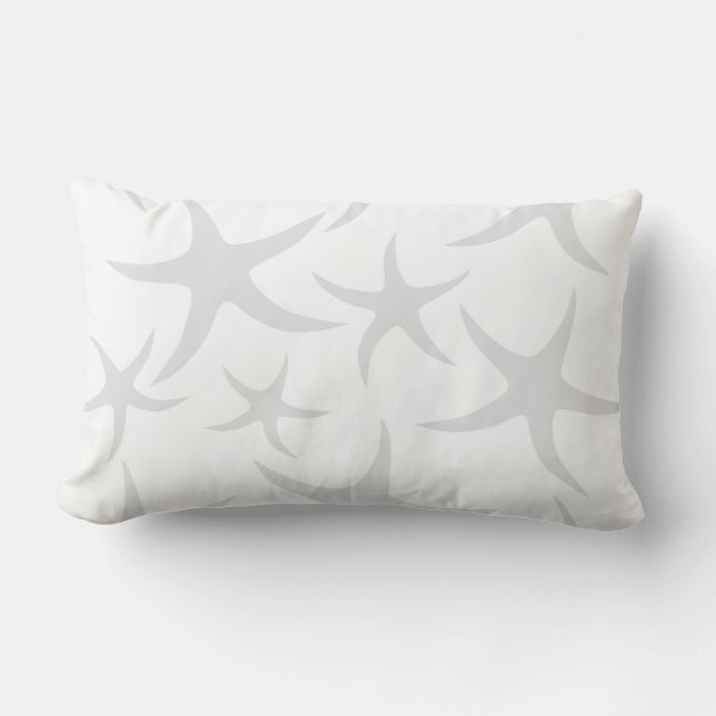 Light Grey and White Starfish Pattern. Kussen (Voorkant)