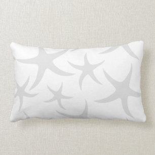 Light Grey and White Starfish Pattern. Kussen