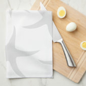 Light Grey and White Starfish Pattern. Theedoek (Quarter Fold)