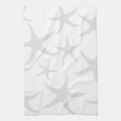 Light Grey and White Starfish Pattern. Theedoek (Verticaal)