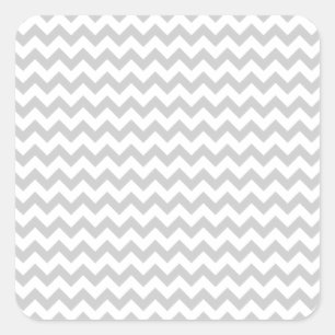 Light Grey Chevron (dunne lijnen) Patroon Vierkante Sticker