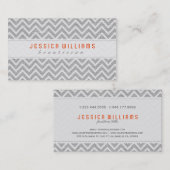Light Grey Chevron Pattern Faux Linen Texture Visitekaartje (Voorkant / Achterkant)