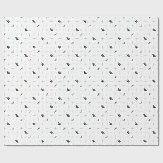 Light Grey Graduation Caps and Diploma Pattern Cadeaupapier (Vlak)