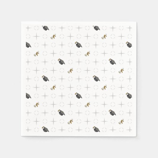 Light Grey Graduation Caps and Diploma Pattern Servet (Voorkant)