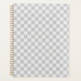 Light Grey Gray Checkered Checkerboard Planner