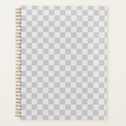 Light Grey Gray Checkered Checkerboard Planner (Voorkant)
