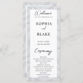 Light Grey Leaves en Foliage Wedding Programme (Voorkant / Achterkant)