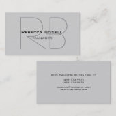 Light Grey Monogram Manager Visitekaartje (Voorkant / Achterkant)