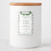 Light Grey Product Labels Green White Roses Jewels Voedselcontainer Etiket (Voorkant)