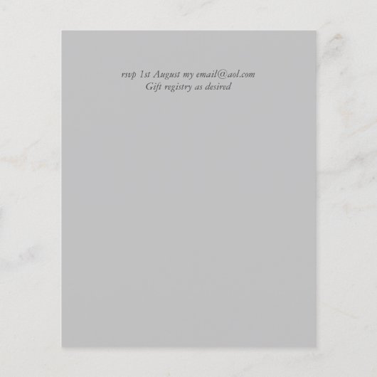 Light Grey Script Typography Budget Weddenschap (Achterkant)